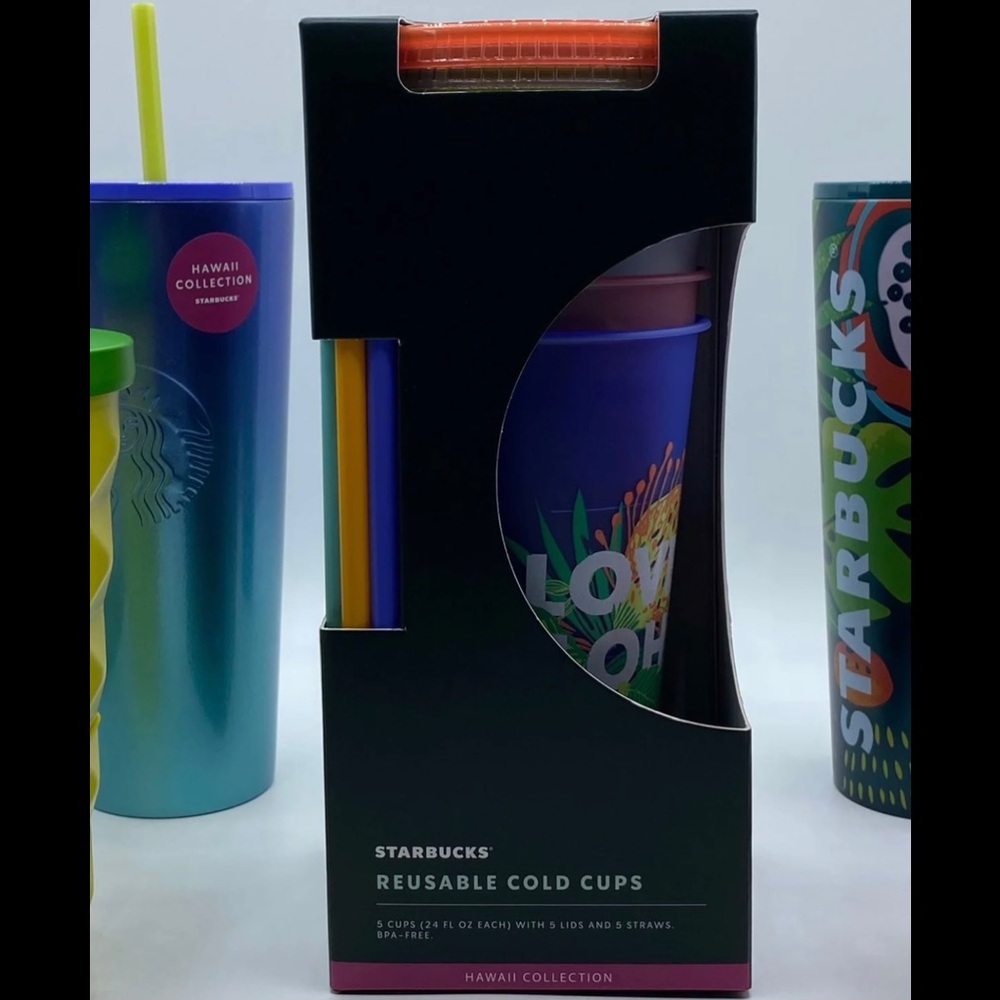 New✨Starbucks Hawaii Collection Reusable Set of 5